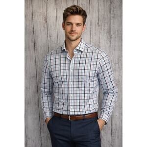 Club Room Men’s Plaid Button‑Down Shirt Size 16